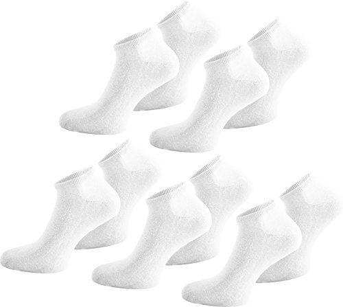 15 Paar Sneakersocken aus Baumwolle mit Elasthan Farbe Weiß Größe 37/42
