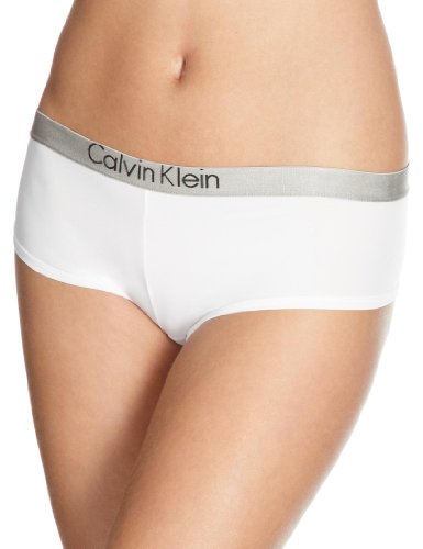 Calvin Klein underwear Damen Short D3436E Metallic Chrome Micro Hipster, Gr. 40 (L), Weiß (100 White)