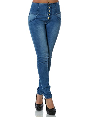 Damen Jeans Skinny (Hochschnitt Röhre) No 13925, Farbe:Blau;Größe:42 / XL