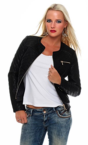 Damen Sommer-Jacke Kurzjacke Jacke in Schwarz Gr. S M L XL, J38 Schwarz S/36