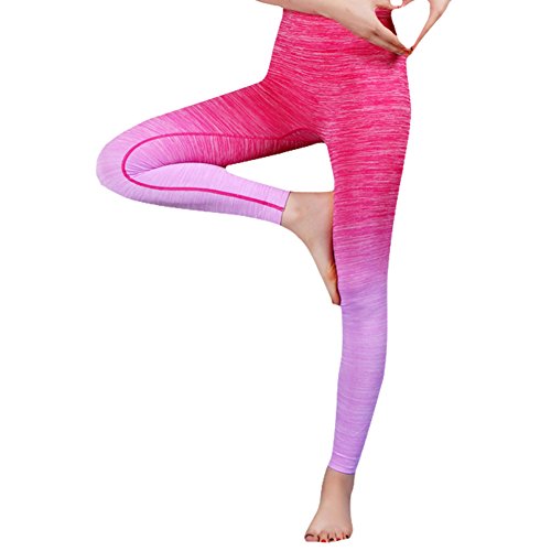 Damen Sport Hose Yoga Leggings,M,L (Pink, S/M)