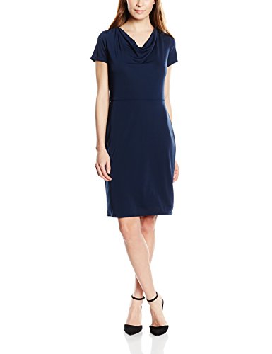 ESPRIT Collection Damen Etui Kleid mit Stretch, Knielang, Gr. 38 (Herstellergröße: M), Blau (NAVY 400)