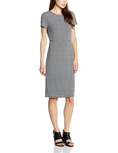 ESPRIT Collection Damen Etui Kleid mit Stretch, Knielang, Gr. 38 (Herstellergröße: M), Schwarz (BLACK 2 002)
