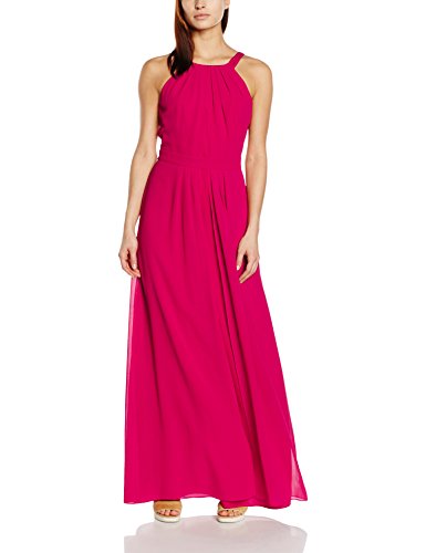 ESPRIT Collection Damen Kleid fließende Chiffon Qualität, Maxi, Gr. 40, Rot (CHERRY RED 615)