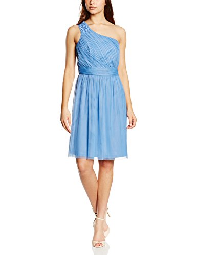 ESPRIT Collection Damen One-Shoulder Kleid aus Tüll, Knielang, Gr. 36, Blau (BLUE LAVENDER 425)