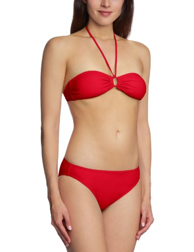 ESPRIT Damen Bandeau Bikini-Set BOULDER BEACH 2, Einfarbig, Gr. 36, Rot (sunset red)