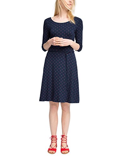 ESPRIT Damen Kleid mit schönem Druck, Knielang, Gr. 42 (Herstellergröße: XL), Mehrfarbig (NAVY 400)