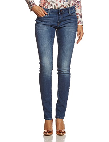 ESPRIT Damen Slim Jeans mit heller Waschung, Gr. W32/L34, Blau (HORIZON BLUE 519)