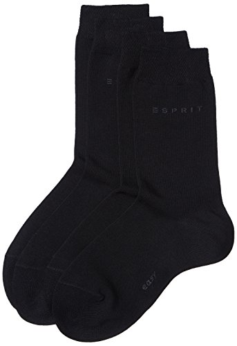 ESPRIT Damen Socken Basic Easy Doppelpack, Gr. 39/42, Schwarz (black 3000)