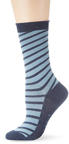 ESPRIT Damen Socken Transverse, Gr. 39/42, Blau (navy meliert 6127)