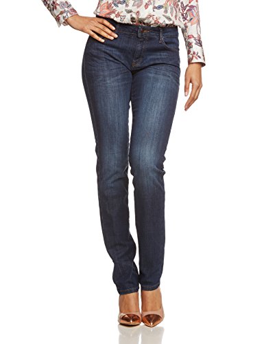 ESPRIT Damen Straight Leg Jeans mit schöner Waschung, Gr. W27/L32, Blau (DEEP OCEAN 485)