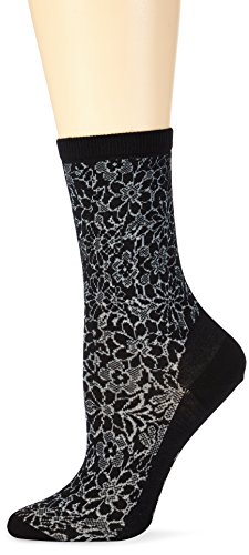 ESPRIT Damen Strick Socken Floral Structure, Gr. 35/38, Schwarz (black 3000)