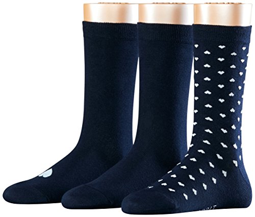 ESPRIT Damen Strick Socken Soli Pattern 3er Pack, Gr. 36/41, Blau (marine 6120)