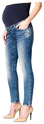 ESPRIT Maternity Damen Slim Umstands Jeans OTB A8D011 (40 (Herstellergröße: 40/34) , Blau (Lightwash 950) )