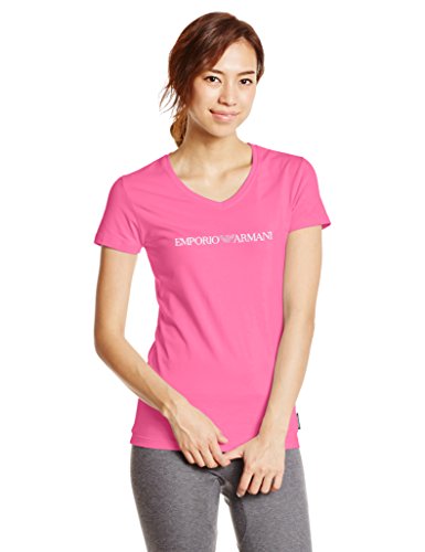 Emporio Armani T-Shirt mit V-Ausschnitt Rose Damen - Pink, XL