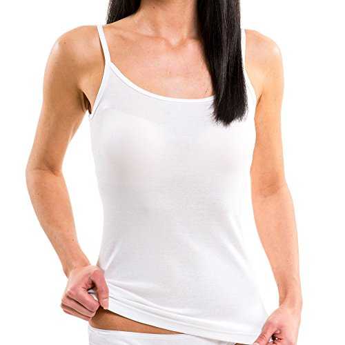 HERMKO 1560 Damen Träger Top, Unterhemd mit Spaghettiträger, Farbe:weiß, Größe:36/38 (S)