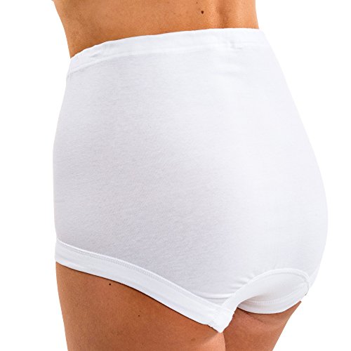 HERMKO 5160 Damen Taillenslip extra hoch aus Baumwolle / Elastan, Farbe:weiß, Größe:48/50 (XL)