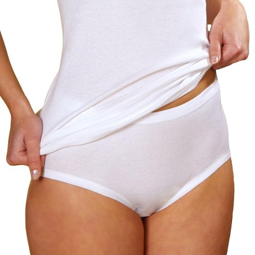 HERMKO Komfort Taillenslip für Damen sehr weich Dank Modal mit elastischen Börtchen Art. 17114001, Farbe:weiß, Größe:56 (XXXL)