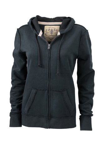 James & Nicholson Damen Sweatshirt Kapuzenjacke Ladies' Vintage Hooded Sweatshirt schwarz (black) Medium