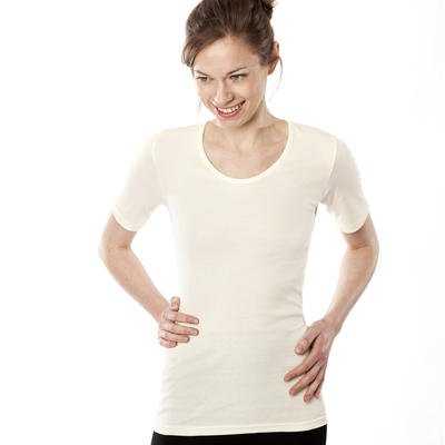 Living Crafts Damen Unterhemd mit 1/4 Arm Bio Baumwolle natur Gr. 44/46