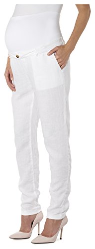 Noppies Damen Relaxed Umstandshose Pants OTB loose Jean, Gr. 38 (Herstellergröße: M), Weiß (White C001)