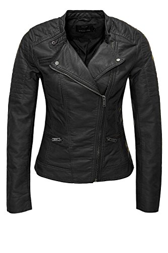 ONLY Damen Jacke Onlnew Start Faux Leather Biker CC Otw, Schwarz (Black), 42