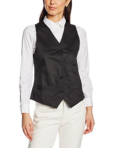 Premier Workwear Damen Anzugweste Ladies Hospitality Waistcoat, Schwarz (Black), Medium
