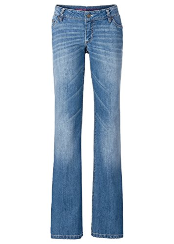 Rainbow Bootcut-Jeans Im 5-Pocket-Style mit rockigen Nieten an den Taschen 942750 (32, Blue stone)