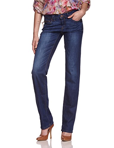 edc by ESPRIT Damen Straight Leg Jeans mit geradem Bein, Gr. W30/L34, Blau (C DARK STONE 939)