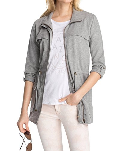 edc by ESPRIT Damen Sweatshirt Indoor Jacket, Gr. 38 (Herstellergröße: M), Grau (CW MID GREY 040)