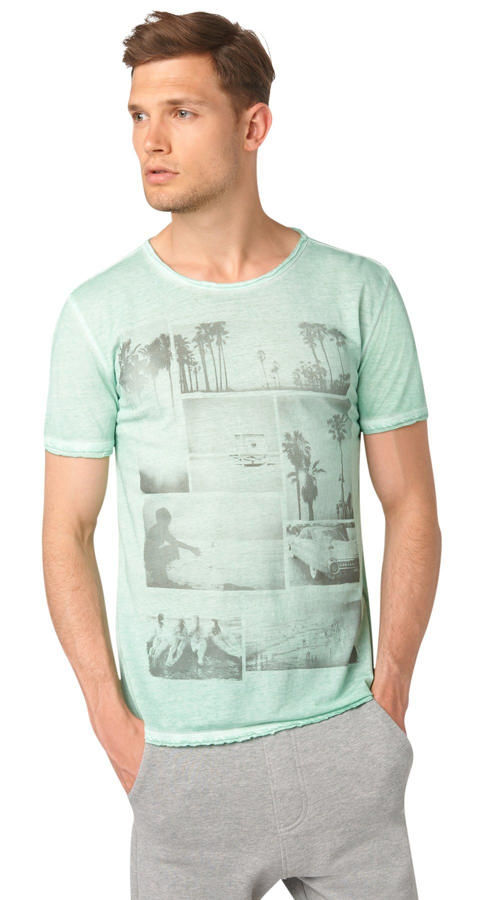 TOM TAILOR DENIM T-Shirt »c.pig.dyed crewneck w. print«