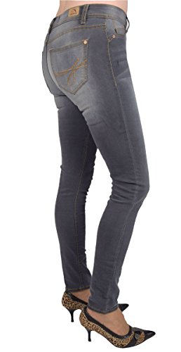 IWEA Damen Jeans Hose Stretch und Röhrenjeans Röhrenhose IW032, Grau, 40