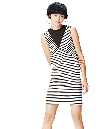 Amazon-Marke: find. Kleid Damen ärmellos mit Streifenmuster