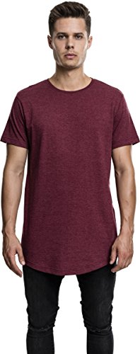 Urban Classics TB1767 Herren T-Shirt Shaped Melange Long Tee - Kurzarm Longshirt für Männer mit Rundhals-Ausschnitt und…