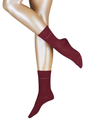 ESPRIT Damen Socken Uni 2-Pack - 80% Baumwolle, 2 Paar, versch. Farben, Größe 35-42 - Unifarbene Stümpfe aus weicher…