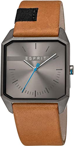 Esprit Herren Analog Quarz Uhr mit Leder Armband ES1G071L0025
