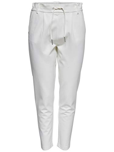 ONLY Damen Elegante Stoffhose | Poptrash Paperback Stretch Pants | Tunnelzug & Gürtelschlaufen ONLPOPTRASH, Farben:Weiß, Größe:M / 32L