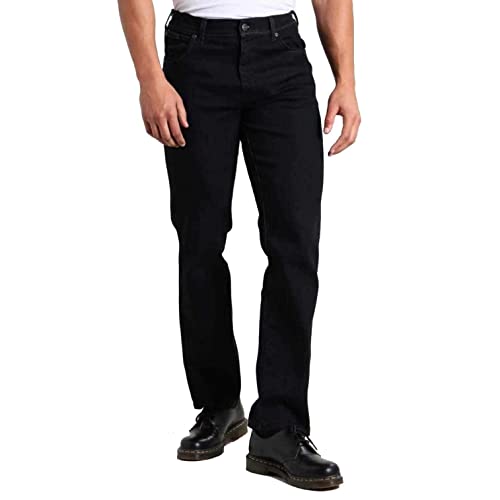 Wrangler Herren Texas Tonal Straight Jeans, Black Overdye, 33W / 32L
