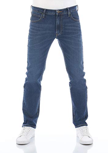 Lee Herren Jeans Regular Fit Daren Zip Fly Hose Blau Straight Jeanshose Baumwolle Denim Stretch Blue w38, Farbe: Bright Blue, Größe: 38W / 32L