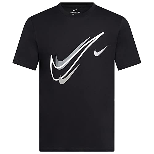 Nike Herren T Shirt Court T Shirt Mens Swoosh Logo Tee Short Sleeve Classic T Shirt Black DQ3944 010 New (XX-Large)