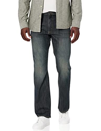 Wrangler Authentics Herren-Jeans mit lockerer Passform, Blau/Schwarz Stretch, 34W / 30L