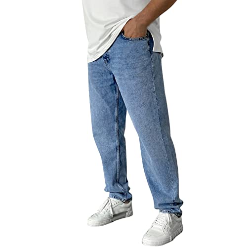 KAIXLIONLY Jeans Herren Einfarbig Jeanshosen Casual Breite Hosen Herrenjeans Lässige Denimhosen Sporthose Jeanshose Stretch-Denim Männer Jeans-Hose Denim Pants