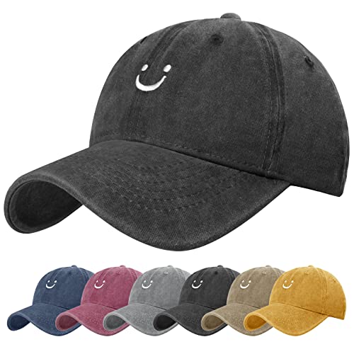 CMTOP Baseball Cap Herren Damen Unisex Kappe Verstellbar Mütze Baumwolle Classic Basecap(2-Schwarz,Einheitsgröße)