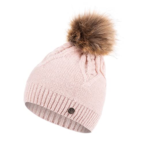 HEYO Damen Mütze für Winter Strickmütze mit Bommel Warme Beanie Wintermütze H22512 (Rosa)