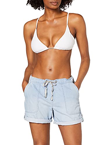 Roxy Damen Denim Shorts Milady Beach - Elastische Jeansshorts Für Frauen, Light Blue, L, ERJDS03214
