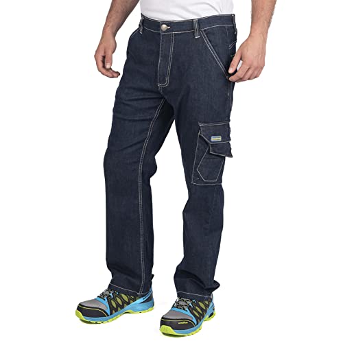 Goodyear Herren Stretch Denim Tischler Stil Seitentasche Arbeit und Arbeitskleidung Jeans, Marine, 38" Taille Regular Leg (31" )