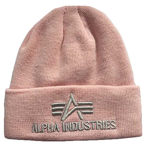 Alpha Industries Unisex 3D Beanie Wmn Baskenmütze, Silver pink, Talla Única